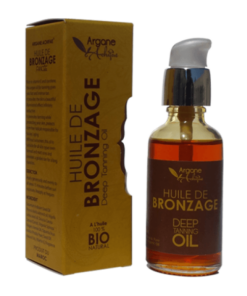 Organic tanning oil with argan