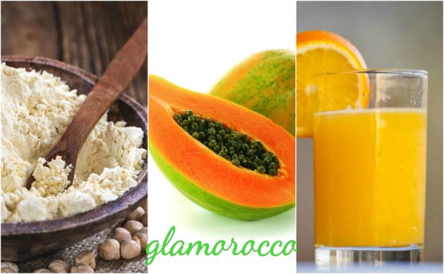 gram flour and papaya for tanning removal